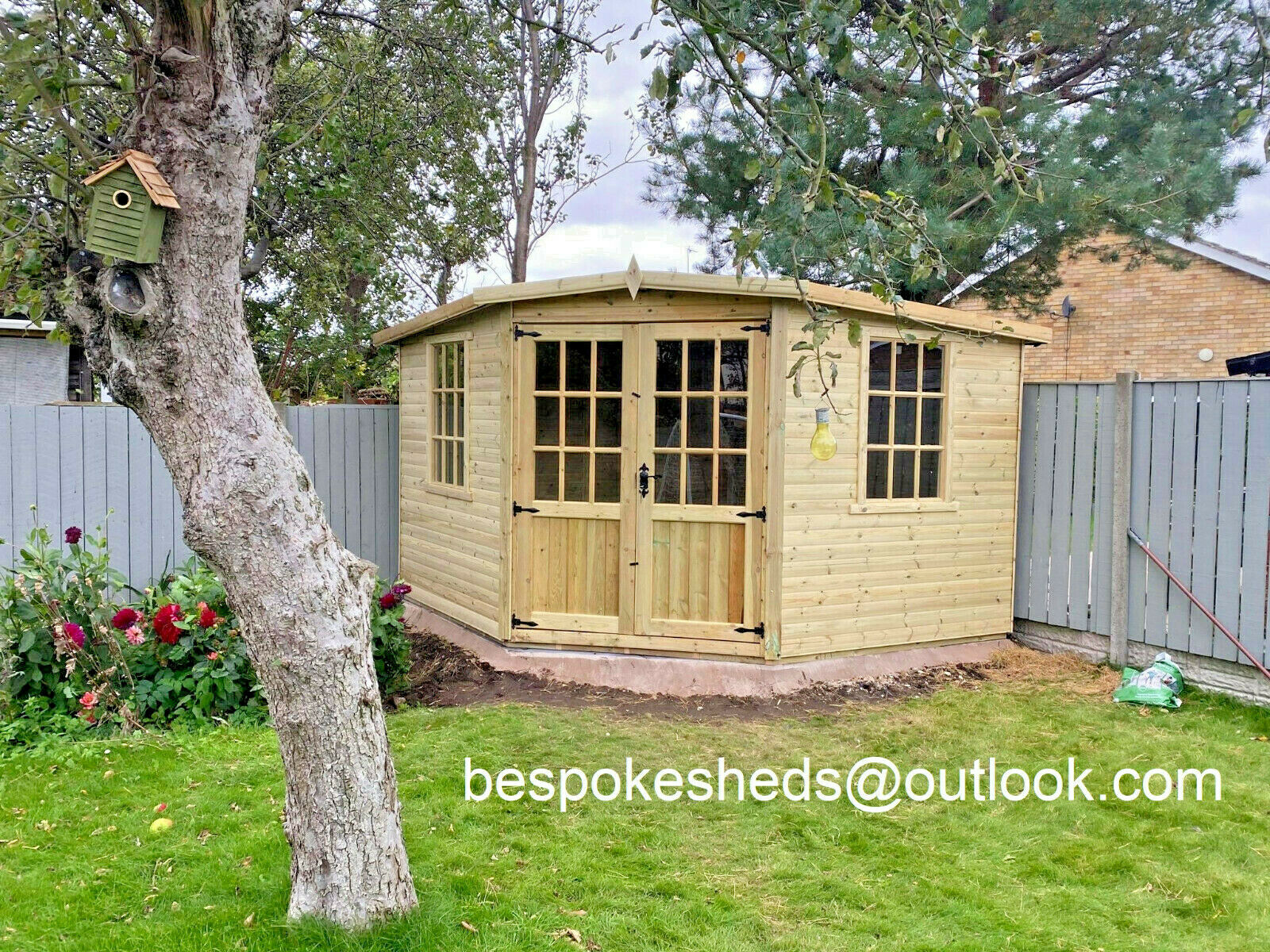 CORNER HOUSE SUMMER HOUSE SHED MAN CAVE LOGLAP BAR WORKSHOP GARDEN OFFICE T&G