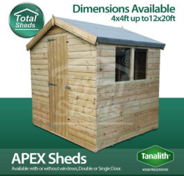 Total Sheds Garden Apex Shed Pressure Treated Tanalised Wooden T&G Timber