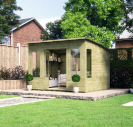 10ft x 8ft Pressure Treated Verano Wooden Garden Summerhouse with T&G Sunroom