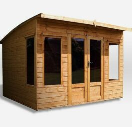 10x8ft GARDEN SUMMERHOUSE TONGUE & GROOVE CLADDING SUMMER HOUSE PENT ROOF NEW