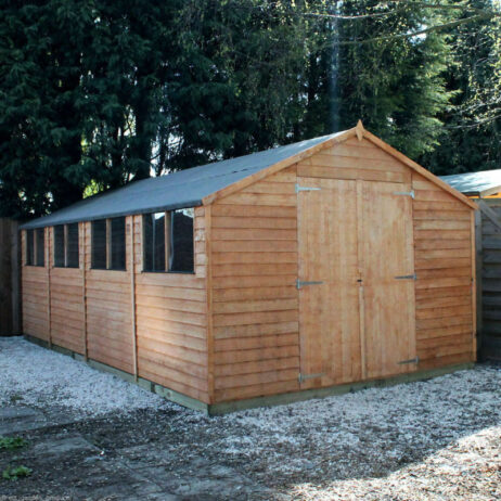 20x10 Wooden Workshop Garden Shed 20ft x 10ft Double Doors Apex Roof Windows New