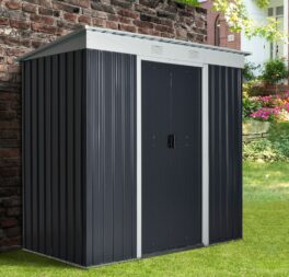 Outsunny 7 x 6ft Sloped Roof Garden Storage Shed w/ Sliding Door & Window