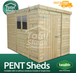 Total Sheds Pent Top Quality Pressure Treated Tanalised Timber Shed Fast & Free