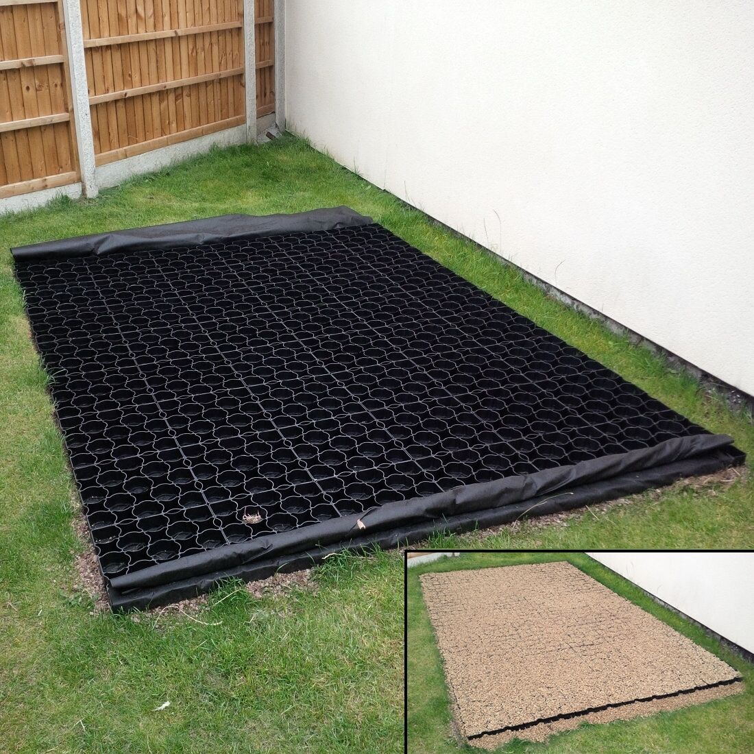 6' x 4' SHED BASE KIT - WEED FABRIC & 24 RECYCLED PLASTIC TRUEPAVE PAVER GRIDS