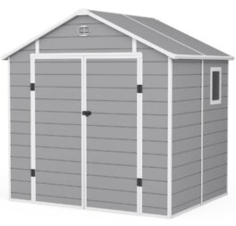 BillyOh Kingston Outdoor Plastic Garden Storage Shed Apex Grey Including Floor