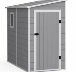 BillyOh Newport Lean To Plastic Outdoor Garden Storage Shed Grey Floor Included