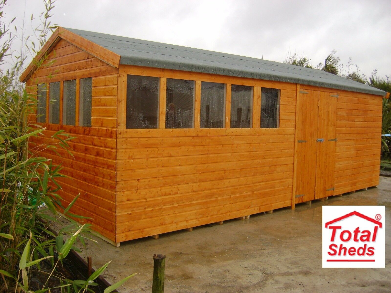 20FT X 10FT HEAVY DUTY GARDEN SHED EXTRA HEIGHT TOP QUALITY WOODEN TIMBER