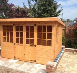 10x8 Wooden Pent Summerhouse Georgian Style Fully Tongue and Groove