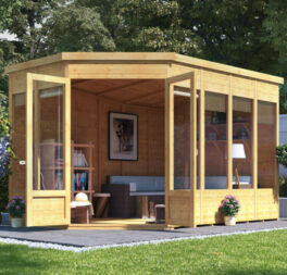 BillyOh Renna Tongue & Groove Wooden Corner Summerhouse with Double Door 11x7