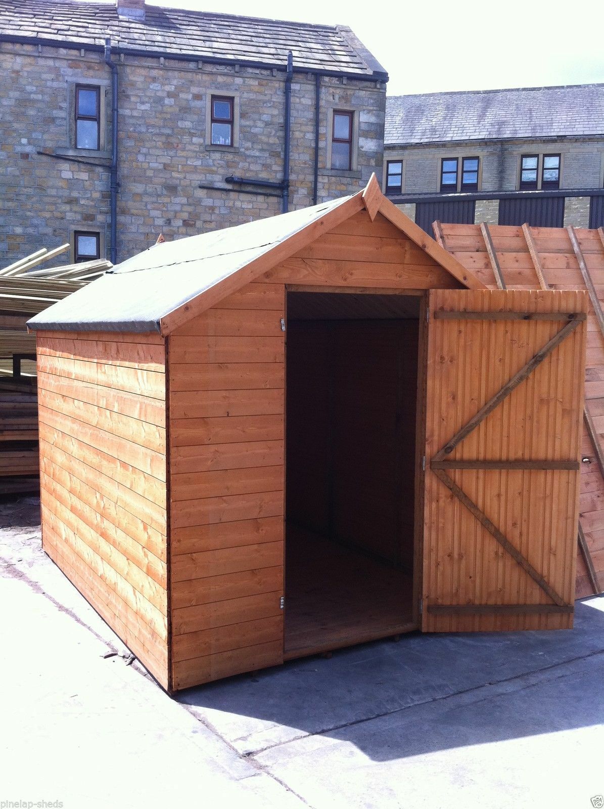 6x4 Wooden Apex Garden Shed Factory Seconds Hut Pinelap T&G Store No Windows