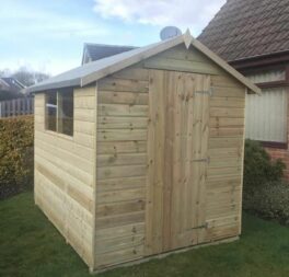 Tongued and Grooved Tanalised Garden Shed Wooden Apex T&G Hut Pressure Treated