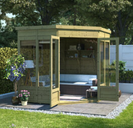 BillyOh Picton Tongue and Groove Wooden Corner Summerhouse Pressure Treated 7x7