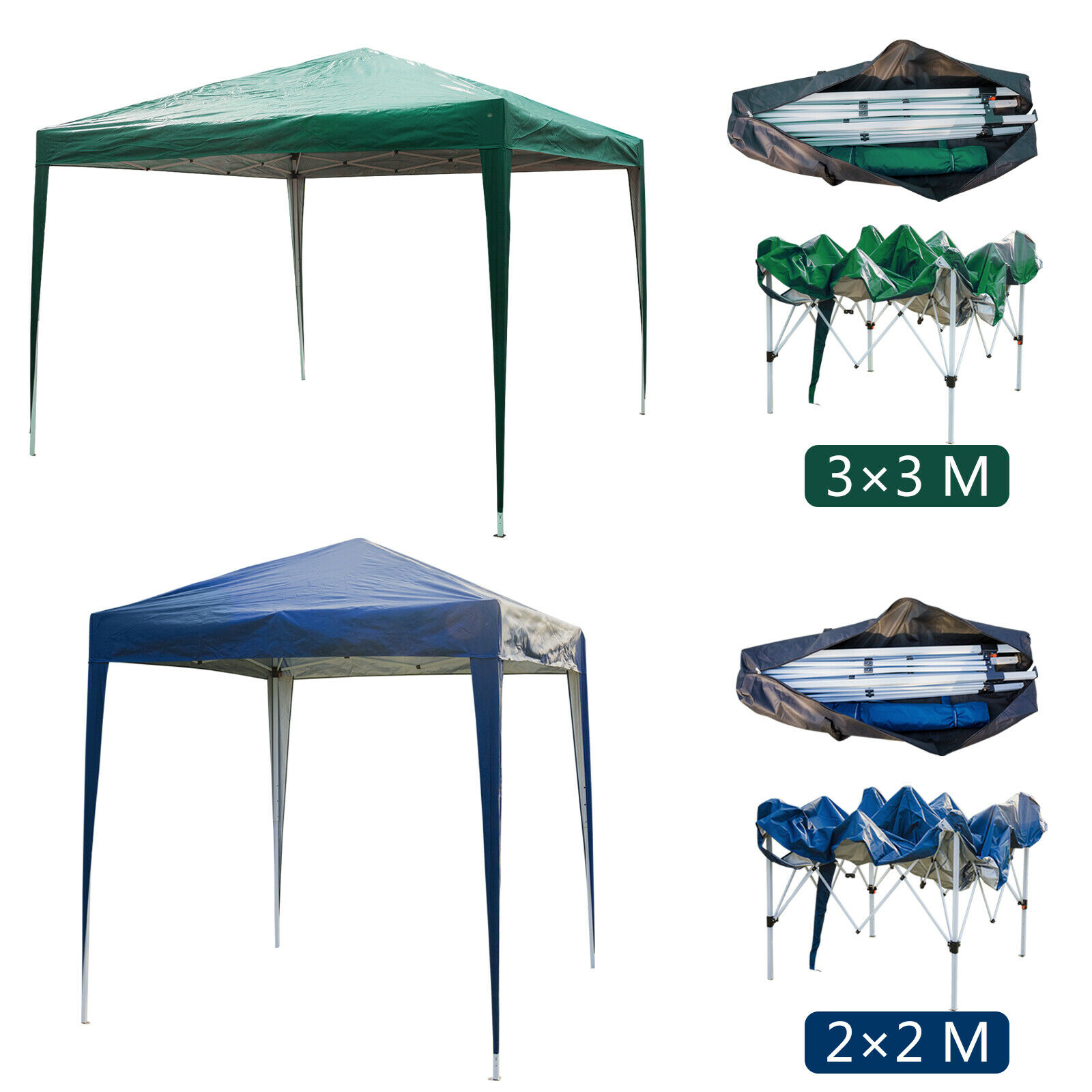 Gazebo Pop-up Waterproof Marquee Canopy Garden Wedding Party Tent 2Mx2M/3Mx3M