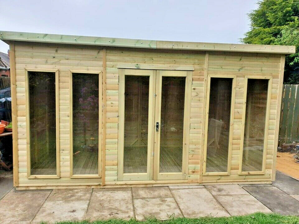PENT SUMMER HOUSE MAN CAVE GYM T&G TANALISED SHED