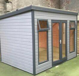 12x8ft Pent Summerhouse, Painted in a colour of your choice.