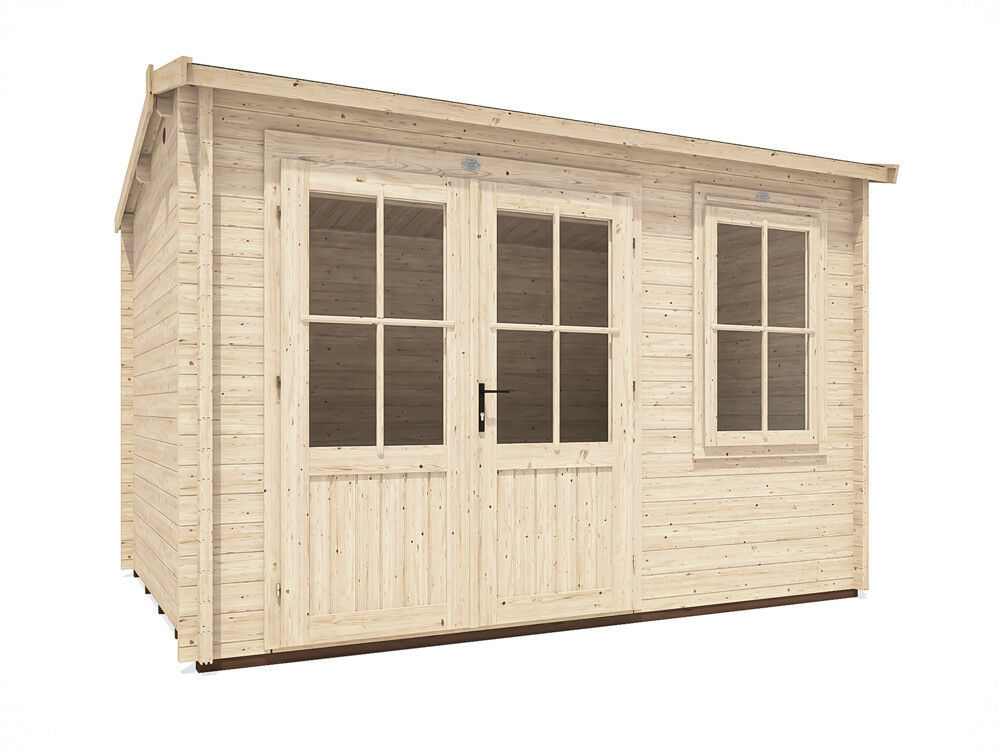 Wooden Log Cabin Garden Home Office Man Cave 45mm Thick Walls - Carsare 3.5x2.5m
