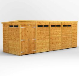 18ft x 6ft  Pent Security Shed - Fully Tongue & Groove - Double Doors - 18x6
