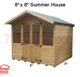 8 x 8 SUPREME SUMMER HOUSE LOG CABIN WOODEN SHED TOP QUALITY GRADED TIMBER