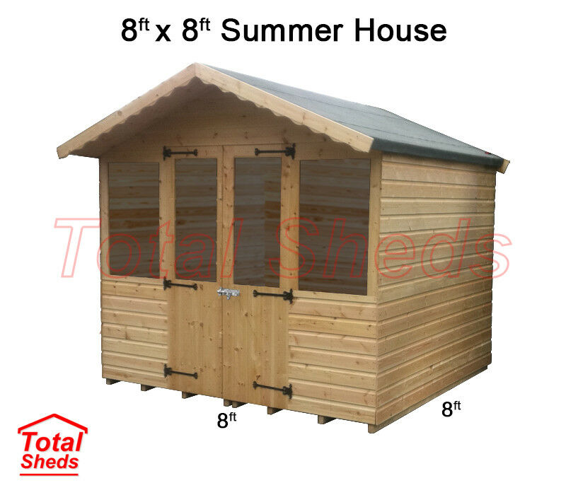 8 x 8 SUPREME SUMMER HOUSE LOG CABIN WOODEN SHED TOP QUALITY GRADED TIMBER