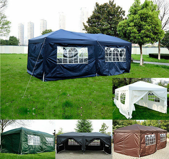 6m x 3m Garden Heavy Duty Pop Up Gazebo Marquee Party Tent Wedding Canopy New