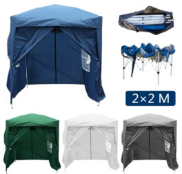 Gazebo Marquee Canopy Pop-up Waterproof Garden Wedding Party Tent w/Sides 2Mx2M