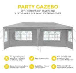 3M x 6M Garden Party Gazebo Tent Marquee Outdoor Party Awning Canopy 4 Sand Bag