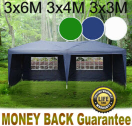 3M X 6M Garden Heavy Duty Waterproof Gazebo Marquee Party Tent W/4 Side Walls