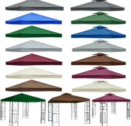 3x3M Garden Gazebo Top Cover Canopy Replacement Pavilion Roof 1 Tier 2 Tier