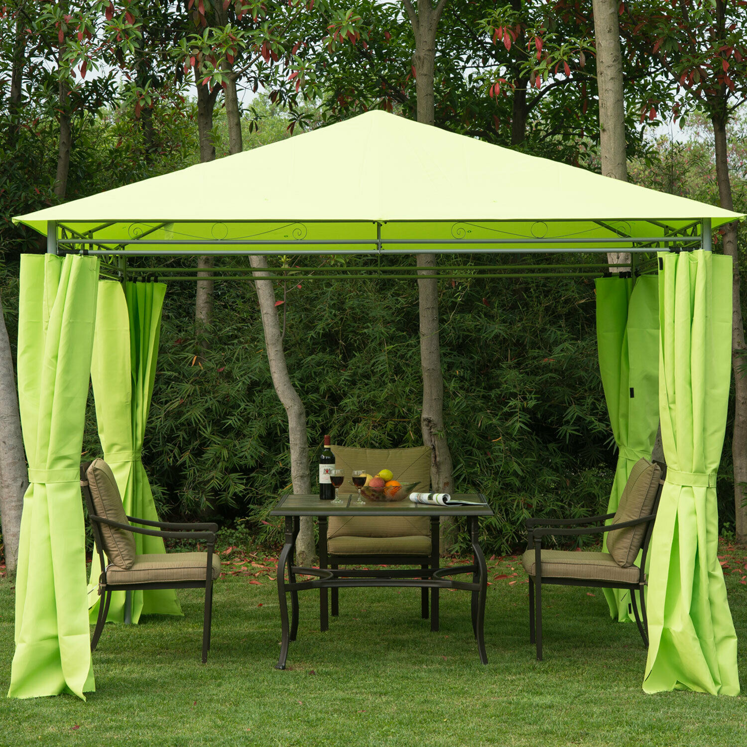 3m x 3m Metal Gazebo Marquee Outdoor Garden Party Tent Canopy Shelter Pavilion