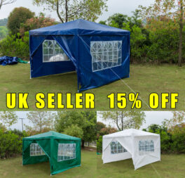 Heavy Duty Gazebo Waterproof Folding Marquee Canopy Garden Patio Party Tent 3x3M