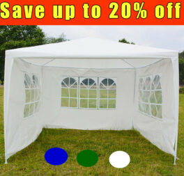 Waterproof 3x3m Gazebo Marquee Canopy Outdoor Garden Party Wedding Tent 4 Shade