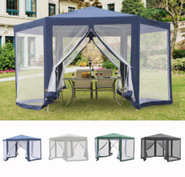 Hexagonal Metal Netting Gazebo Patio Outdoor Canopy Party Activity Event Marquee
