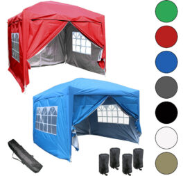 Pop Up Gazebo 2x2 2.5x2.5 3x3 m Outdoor Marquee Canopy Garden Party Wedding Tent