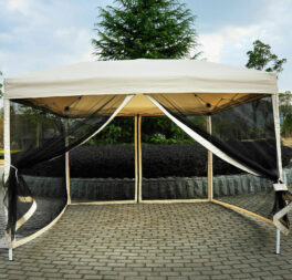 Outsunny 3 x 3m Gazebo Canopy Pop Up Tent Mesh Screen Garden Outdoor Shade Mesh
