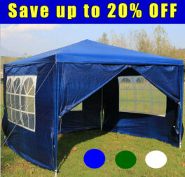 Cheap - Garden Gazebo Grey Party Shelter Patio Shade Outdoor Sun Canopy 3m x 3m