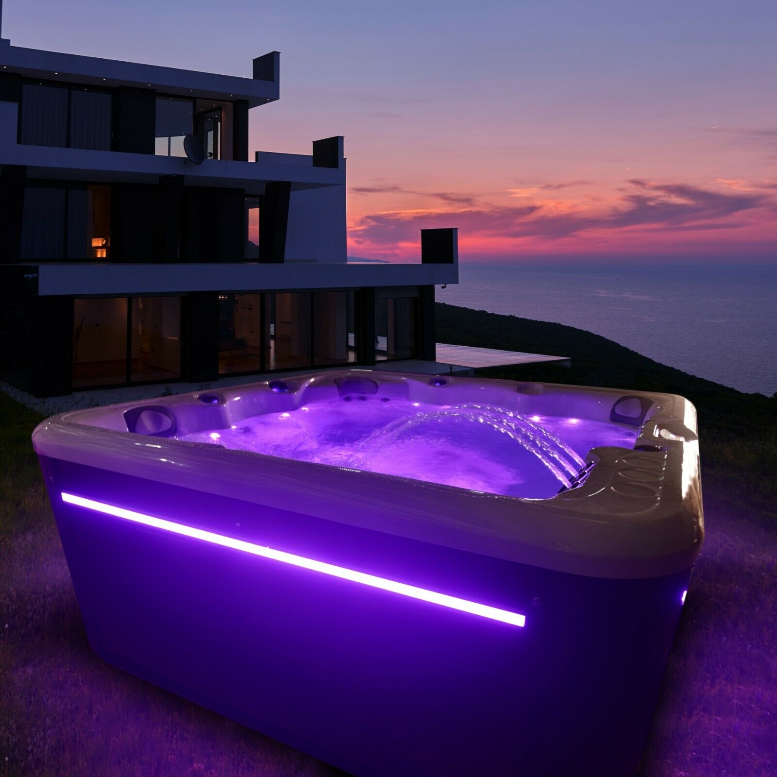NEW PALM SPAS SPRITZ+ 6 SEAT HOT TUB 13AMP PLUG AND PLAY WHIRLPOOL 1 LOUNGER SPA