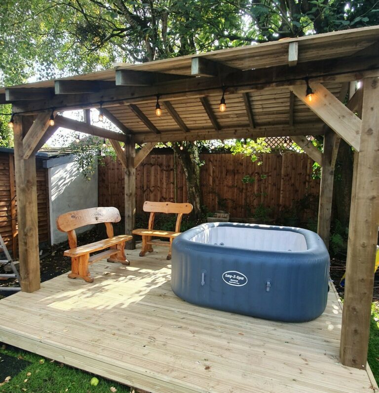 Wooden Gazebo 3m x 3m Hot Tub Shelter Enclosure, Outdoor Timber Garden