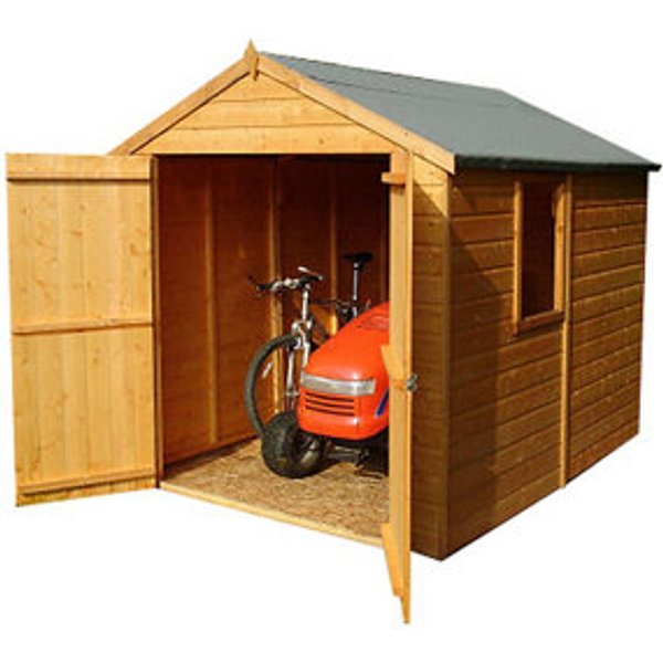 Shire Warwick 8x6 Apex Dip treated Shiplap Wooden Shed with floor (Base included) - Assembly service included