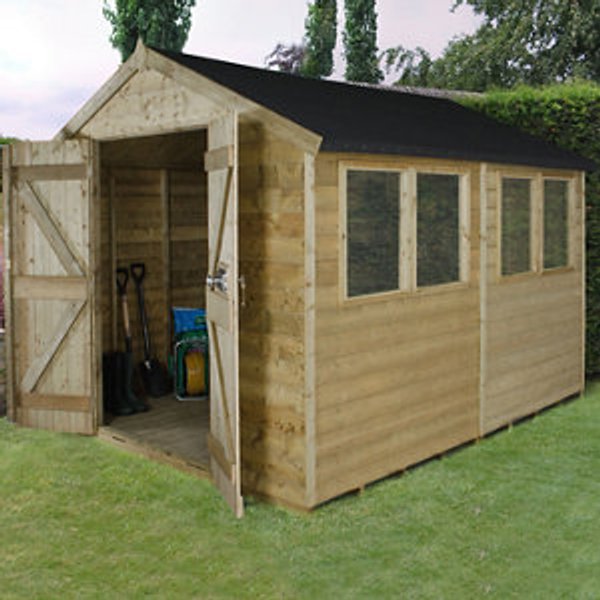 Forest Garden 10x8 Apex Tongue & groove Wooden Shed - Assembly service included
