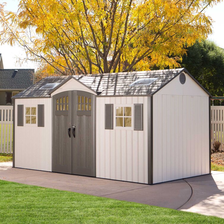 15 ft. W x 8 ft. D Apex Plastic Shed