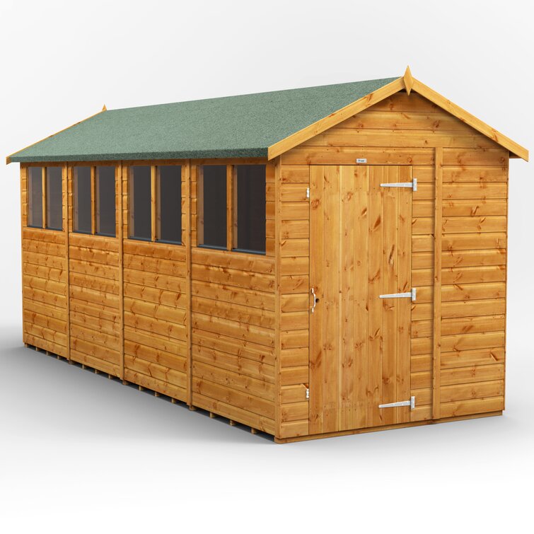 6 ft. W x 16 ft. D Shiplap Apex Wooden Shed