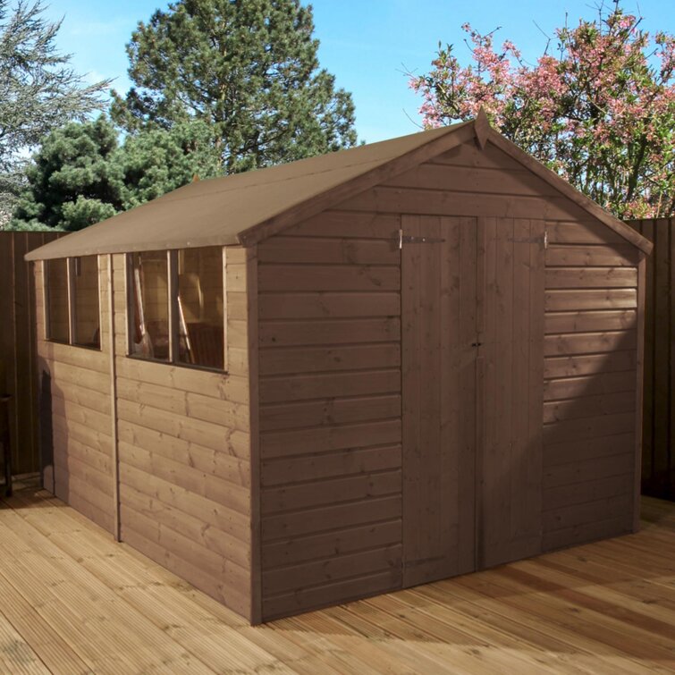 8 Ft. W x 10 Ft. D Solid Wood Garden Shed
