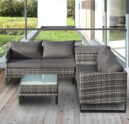 Abihail 4 Seater Rattan Corner Sofa Set