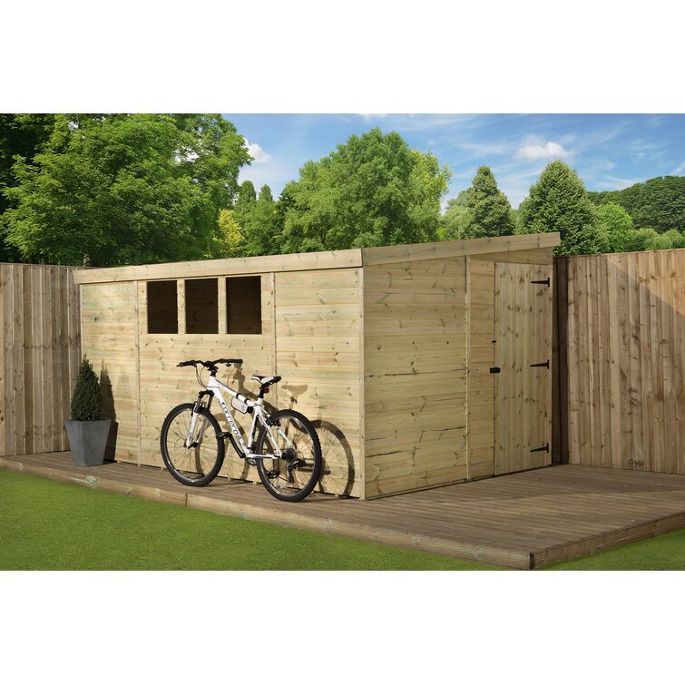 Bridlewood 8 Ft. W x 10 Ft. D Shiplap Pent Wooden Shed