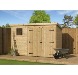 Brushton 10 Ft. W x 7 Ft. D Shiplap Pent Wooden Shed