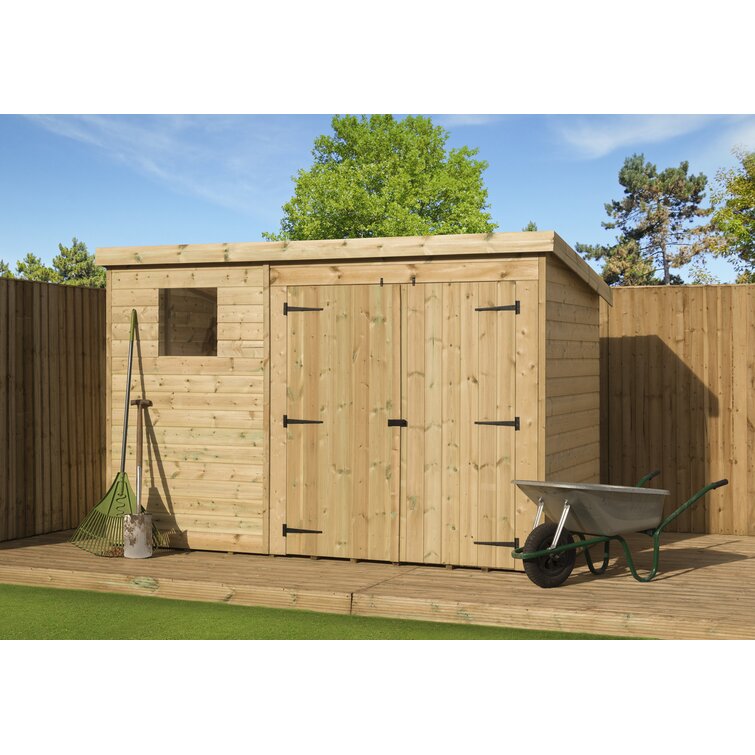 Brushton 10 Ft. W x 7 Ft. D Shiplap Pent Wooden Shed