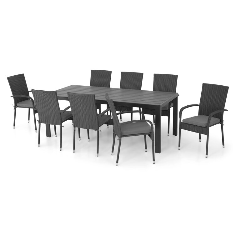 Emmabelle Rectangular 6 - Person 90Cm Long Dining Set with Cushions