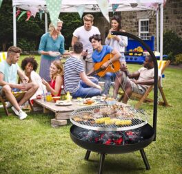 Abye 120Cm H x 70Cm W Iron Charcoal Outdoor Fire Pit