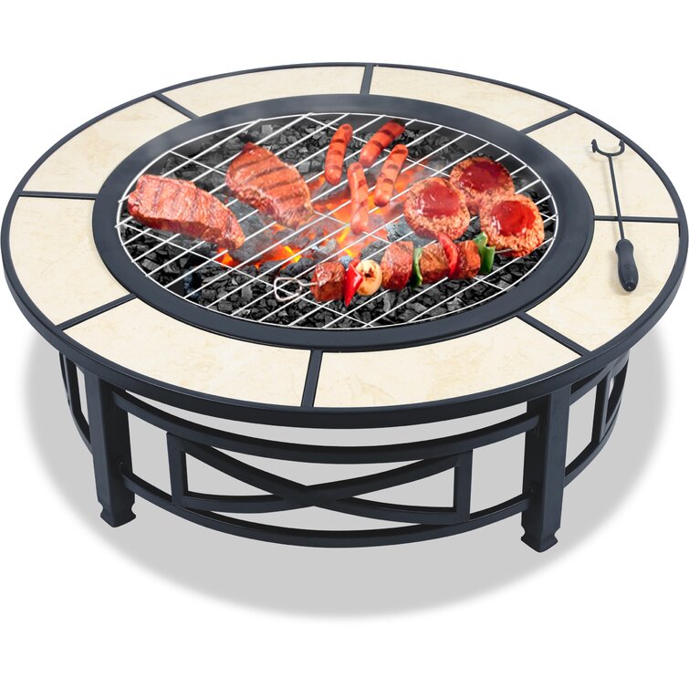 Cheswold Steel Charcoal/Wood Burning Fire Pit