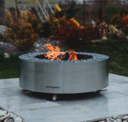 Luna 47cm H x 119cm W Stainless Steel Wood Burning Outdoor Fire Pit